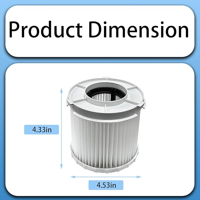 2 Pack 162518-0 Round Wet/Dry HEPA Filters Replacement for Makita 18V LXT (36V) Cordless 2 Gallon HEPA Filter Wet/Dry Dust Extractor/Vacuums XCV11Z & ADCV11Z