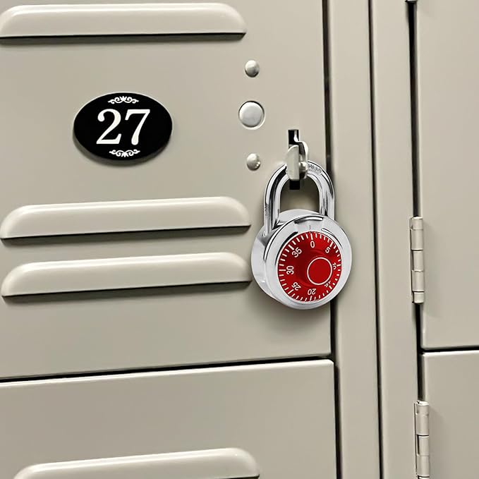 Combination Padlock,Lock for Gym and School Lockers Safe,Red Turntable,Mini Combination Lock(Pack of 2)