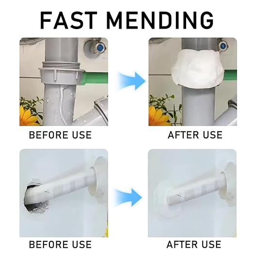 Waterproof Sealant Mastic, 6 Pack New Type White Seal Putty Waterproof Duct Seal Repair Sealing Clay, Quick Mending Mud for Drain Connection, Suitable for Wall Hole, Air Conditioning Hole Repair