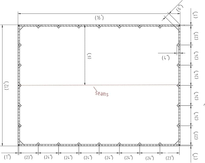 Mytee Products 12' x 16' Tan Canvas Tarp 12oz Heavy Duty Water Resistant