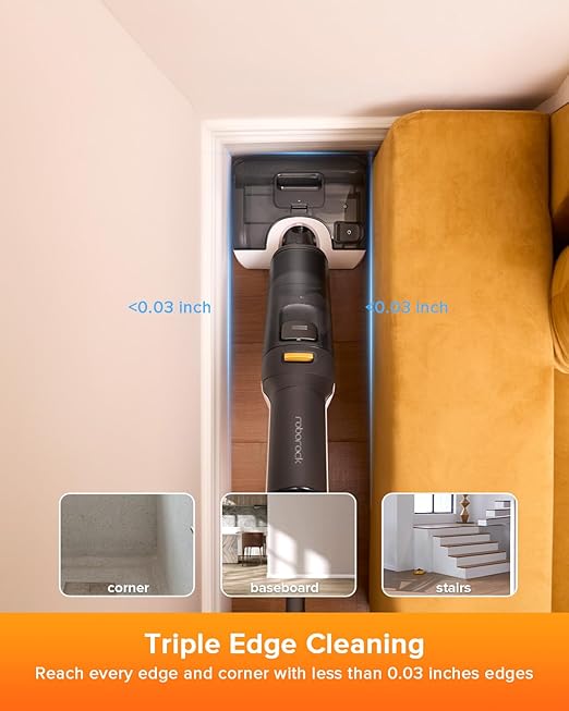 roborock F25 LT Wet Dry Vacuum Cleaner and Mop, 20000Pa Cordless Vacuum Mop Combo, 194°F High Temperature Self Cleaning & Hot Air Flash Drying, 180° Lie-Flat Hard Floor Cleaner, Edge to Edge Cleaning