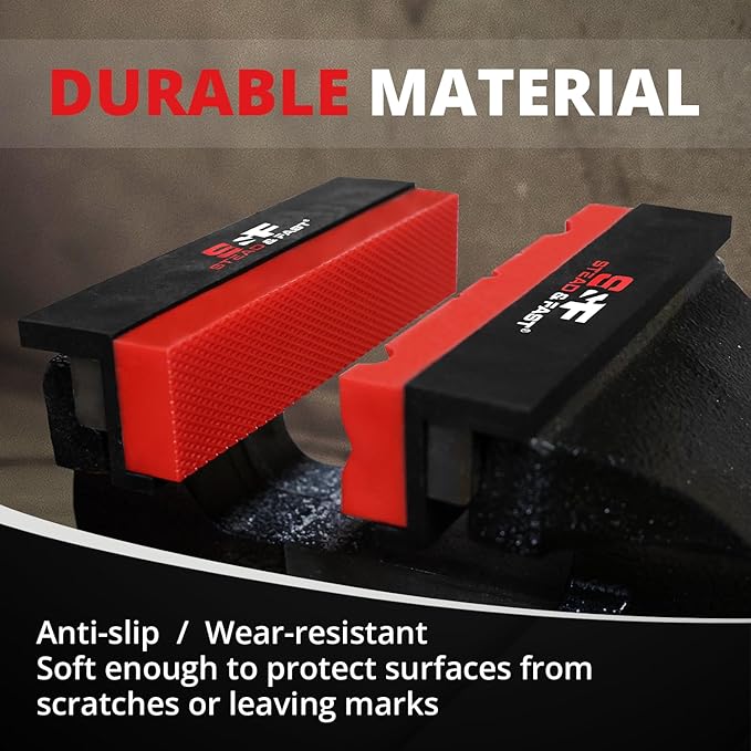 S&F STEAD & FAST 4.5" Soft Jaws for Bench Vise with Z Holder, 2 Pairs, Strongly Magnetic Vise Jaw Pads, TPU, Multi-groove and Textured Inserts, for Clamping, Woodworking, Metal, Plastics