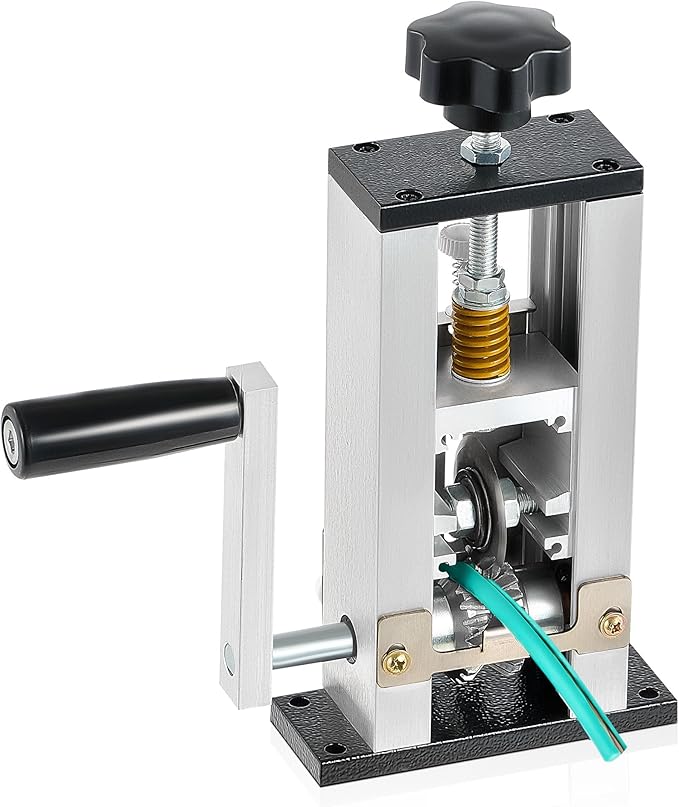 CREWORKS Manual Wire Stripper Machine, 0.06"-0.98" Wire Stripping Machine, Wire Stripping Tool for 1.5-25 mm Scrap Wire Leftover Cable, Copper Wire Stripper with 2 Feed Hole Plates for Power Drill