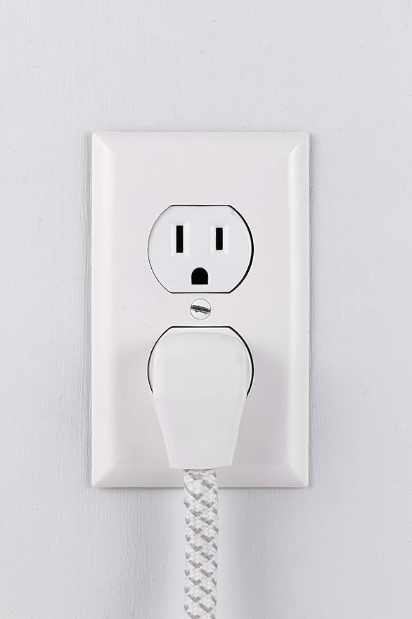 Philips 6 Outlet Power Strip Surge Protector, 6 Ft Power Cord, Designer Braided Extension Cord, Flat Plug, Perfect for Office or Home Décor, 1080 Joules, White, SPC3054WA/37