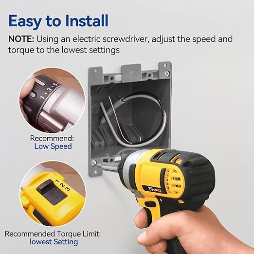 Old Work Box 2 Gang, 25 CU. in. Outlet Box, PVC, UL Listed, 12 Pack