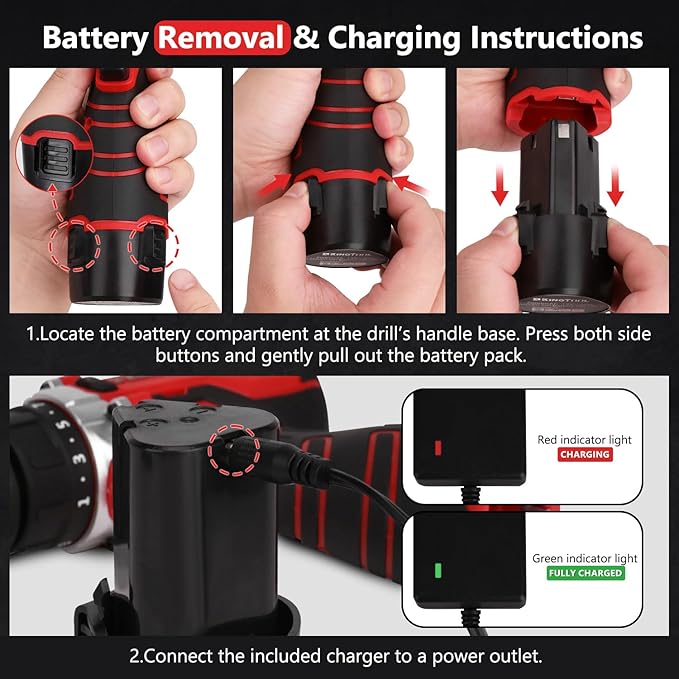 KingTool 276-Piece Tool Set Kit - Tool kit with 12V Cordless Power Drill Driver Toolbox Storage Case with Drawer, Drill Set Perfect for Homeowner, Diyer, Handyman