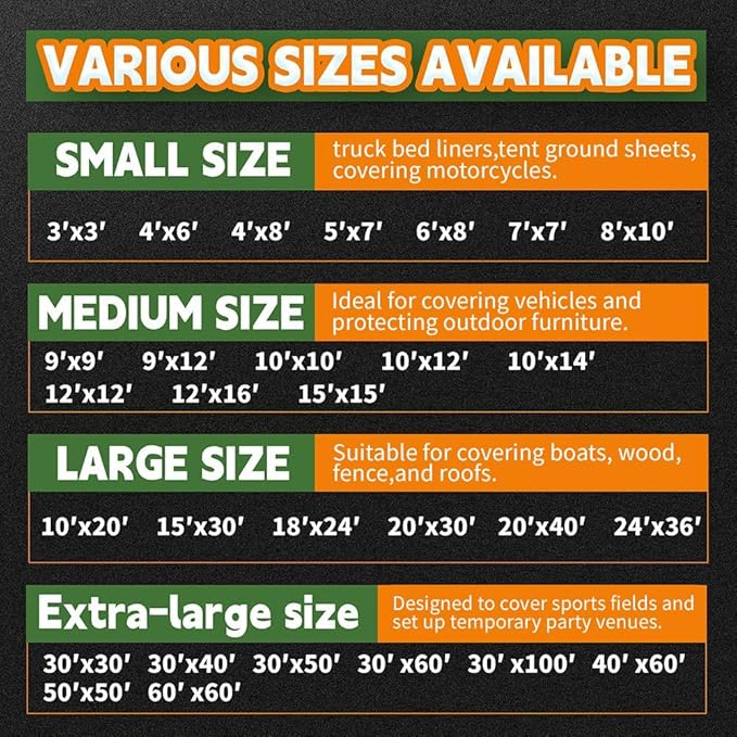 Tarps Heavy Duty Waterproof 5x7 Feet (2 Pack), 10Mil Multipurpose Small Tarp Cover with Metal Grommets and Reinforced Edges, Silver/Brown Tarp by RAINDEWAY