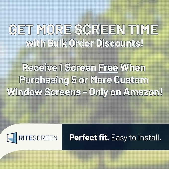 Fully Assembled Replacement Window Screen, Custom Size Full Window Screen (FS1) with No Hardware for Versatile Installation. Lightweight, Durable, and Proven to Last!