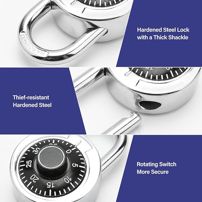 Combination Padlock,Lock for Gym and School Lockers Safe,Black Turntable,Mini Combination Lock(Pack of 2)