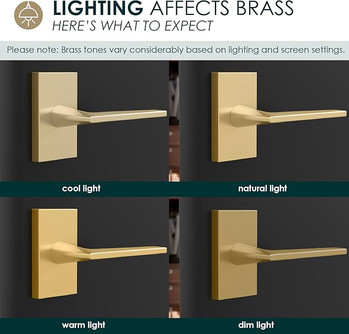 Mega Handles Apex Dummy Door Handles - 2 Pack Heavy Duty Gold Door Handle, Non-Turning Door Handle for Hallway, Closet & French Doors, Single Side, Fits All Standard Doors - Satin Brass