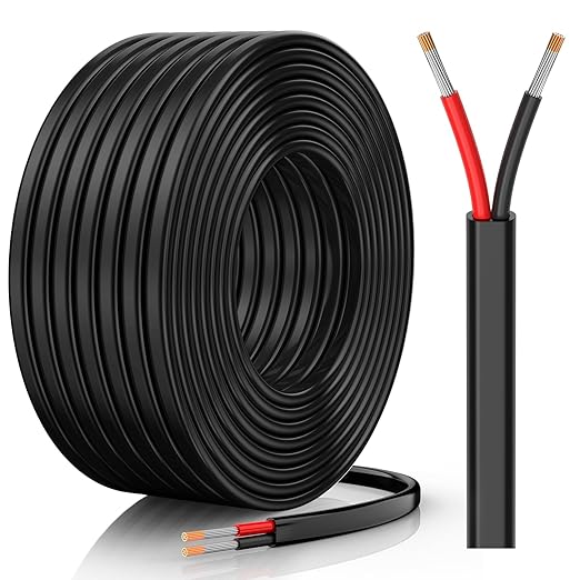 16 Gauge Wire, 16 AWG 2 Conductor Electrical Wire, Flexible/Oxygen-Free Tinned Copper/Stranded PVC 16/2 Cord for Automotive, Marine, LED Strips, Solar, RV, Lighting (30FT)
