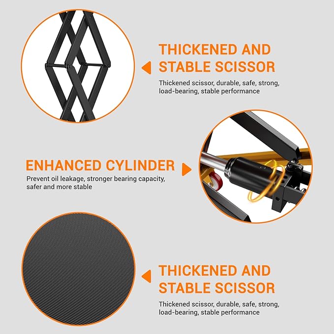 Hydraulic Lift Table Cart, 330lbs Capacity 50" Lifting Height, Manual Double Scissor Lift Table with Locking Wheels and Non-Slip Pad, Hydraulic Scissor Cart for Material Handling