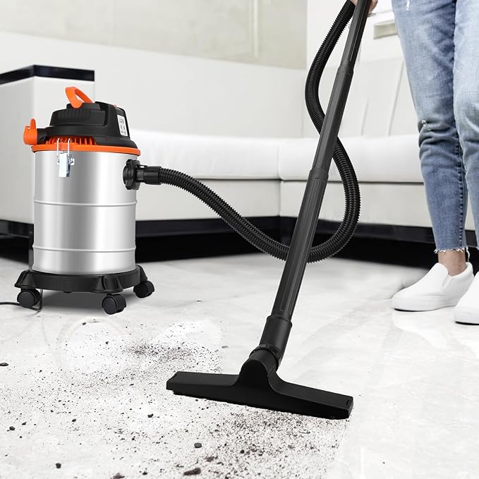 LIGO Shop Vacuum Wet and Dry, 4 Gallon Shop Vac with Accessories, Staninless Steel Tank, 4HP, for Workshop, Garage, Home and Car Vacuum Cleaner