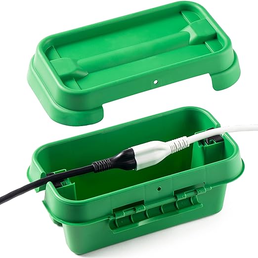 SOCKiTBOX – The Original Weatherproof Connection Box – Indoor & Outdoor Electrical Power Cord Enclosure for Timers, Extension Cables, Holiday Lights, Power Tools, Fountains & More – Size Small – Green