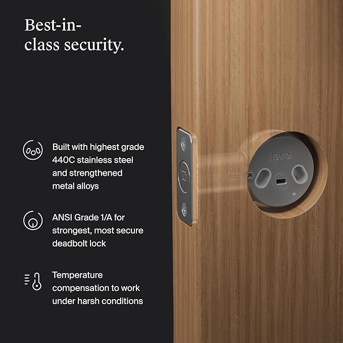 Level Bolt (Wi-Fi) Smart Deadbolt - Make Your Lock Smart & Keep Existing Hardware and Keys - Lock/Unlock from Anywhere - Level App for iOS & Android - Works with Apple Home, Alexa & Google Home