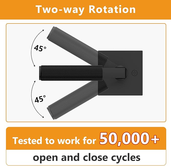 Amerdeco 1 Pack Matte Black Passage Door Handles,Heavy Duty Non-Locking Door Lever for Hall, Closet,Office Area, Shopping Malls AM0021