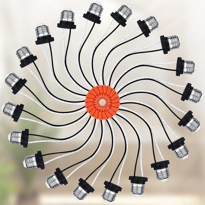Zhengmy 10 Pcs E26 Socket Adapter, Medium Base Male Screw in Light Socket Pigtail for LED Recessed Lights