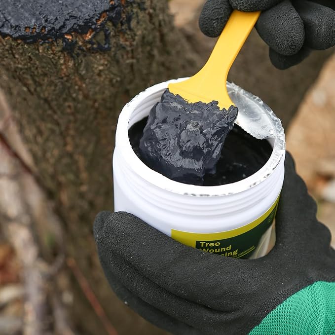 Tree Pruning Sealer with Brushes/Gloves, 500G Tree Wound Dressing Ready-to-Use Tree Protective Seal for Trees, Shrubs, Roses