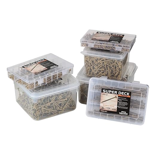 WELLOCKS Deck Screws, Wood Screws, Tan, Superior Rust Resistant, Epoxy Coated, Above 1000 Hour Salt Spray Coating T25 Torx Star Bit Included for Outdoor Wood Fence (Trial Size 0.44LBS, #10×3")