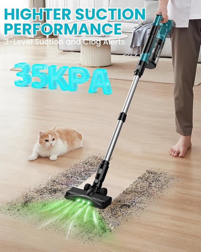 Cordless Vacuum Cleaner for Makita 18V Battery, 7-in-1 Lightweight Stick Vacuum with HEPA Filter, 35KPA Suction, 350W Brushless Motor, 3 Modes for Floor, Carpet, Car(Battery Not Included)