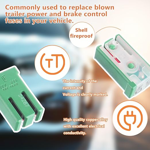 40A 32V Mini Slotted Automotive MCASE Shaped Cartridge Fuse Kit(Pack of 10pcs,40A)