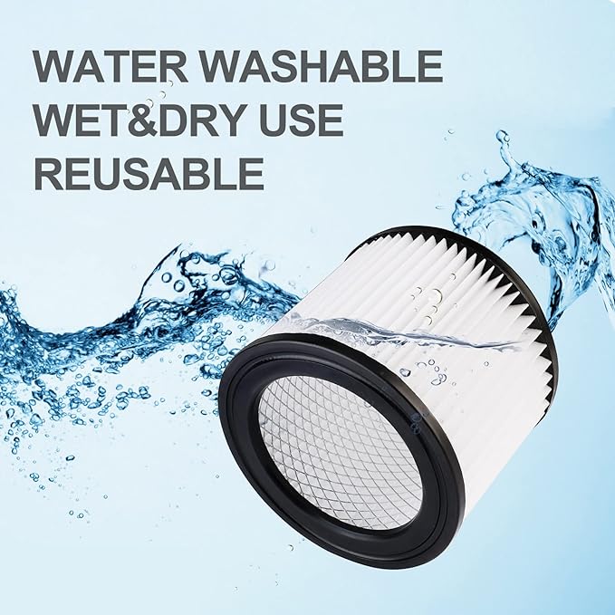Shop-Vac High Performance 90398 Cartridge Filter, Fits Most 4 Gallon and less Shop-Vac Wet/Dry Vacuums, High Efficiency Nanofiber Filtration Paper, PET and Reusable, 2 Pack