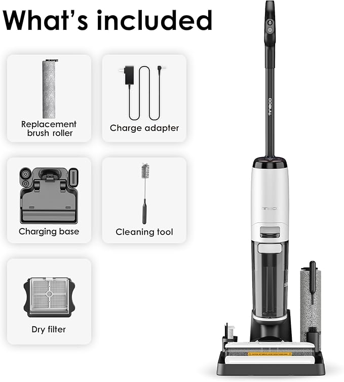 Tineco Floor ONE S7 Steam Cordless Wet Dry Vacuum Steam Mop All-in-One, Floor Washer for Sticky Mess Clean Up on Hard Floors with Digital Display, Self-Cleaning, Edge Cleaning, Safe for Kids & Pets