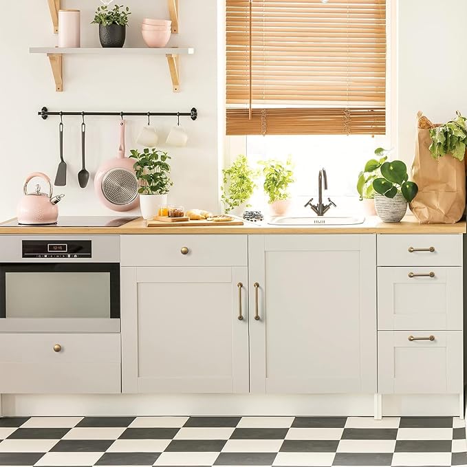 Goo-Ki 6 Pack Champagne Copper Cabinet Drawer Pulls Kitchen Hardware - 3"(76mm) c-c Bar Pull Dresser Handles for Cupboard Bathroom Closet Wardrobe