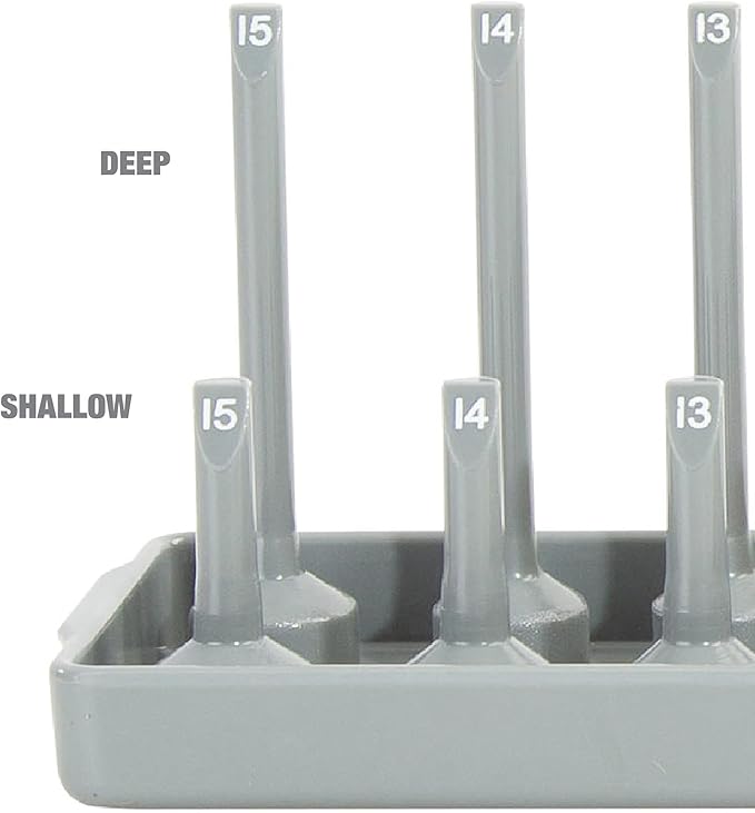 OEMTOOLS 22413 6 Piece SAE and Metric Socket Tray Set, SAE and Metric Socket Storage for Sizes 1/4", 3/8”, and 1/2" Drive, Socket Holders and Socket Organizer Tray for Toolbox, Red/Grey