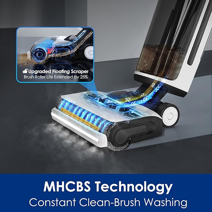 Tineco Floor ONE S7 Steam Cordless Wet Dry Vacuum Steam Mop All-in-One, Floor Washer for Sticky Mess Clean Up on Hard Floors with Digital Display, Self-Cleaning, Edge Cleaning, Safe for Kids & Pets