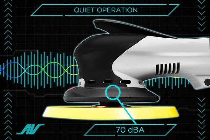 AirVANTAGE 6" Palm-Style, 2nd Generation Industrial Advanced Electric Sander Central-Vacuum with Low-Profile Pad (3/16- PSA Vinyl)