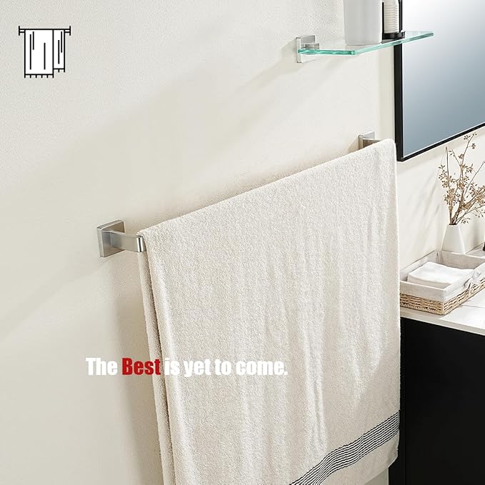 JQK Brushed Towel Bar, Rounded Edges 32.36 Inch Towel Rack, 304 Stainless Steel Bathroom Wall Mount, Useable Length 30 Inch, TB250L30-BN