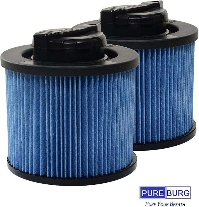 PUREBURG DXVC4002 Cartridge Filter Compatible with DEWALT DXV04T DXV05P DXV05S DXV08S DXV06G 4 Gallon Wet & Dry Shop Vacuum,2-Pack HEPA WASHABLE Dust Clean