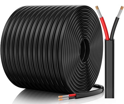 12 Gauge Wire, 12 AWG 2 Conductor Electrical Wire, Flexible/Oxygen-Free Tinned Copper/Stranded PVC 12/2 Cord for Automotive, Marine, LED Strips, Solar, RV, Lighting (200FT)