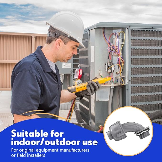 Liquid Tight Connector 3/4 Inch 90 Degree Non Metallic Flex Electrical Conduit Fittings, Electrical Conduit Connector Fitting for PVC Pipe Cable Home Kitchen (25 Pcs)