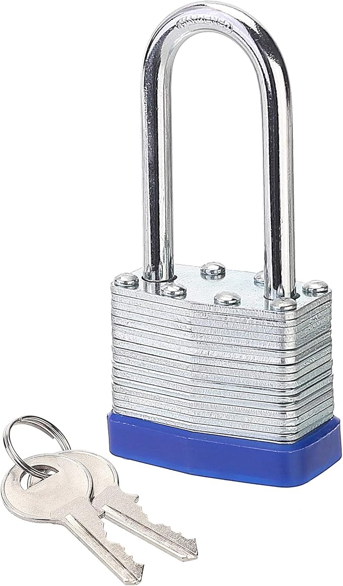 Lock, 1-9/16" (40mm) Laminated Keyed Padlocks,keyed Alike Locks, 2 inch Long Shackle Locks- Pack of 24