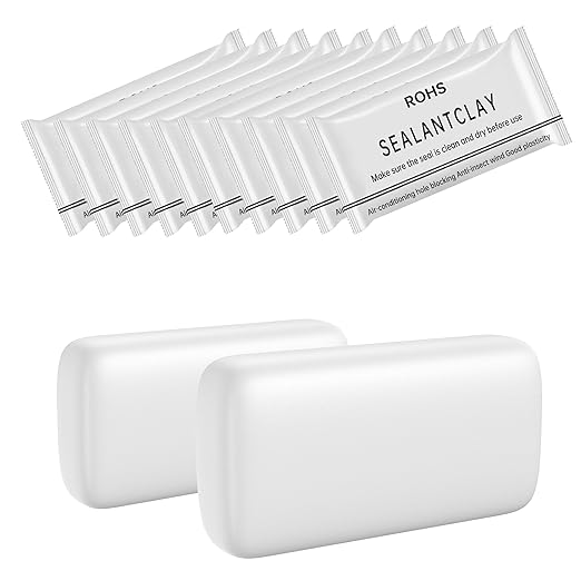 10 Pack White Seal Putty, Waterproof Duct Sealant Clay, Moldable Repair Sealing Mastic for Drain, Wall & AC Pipe Holes Repair, Air & Water Leak Prevention,Duct Seal,Plumbers Putty,Easy to Use