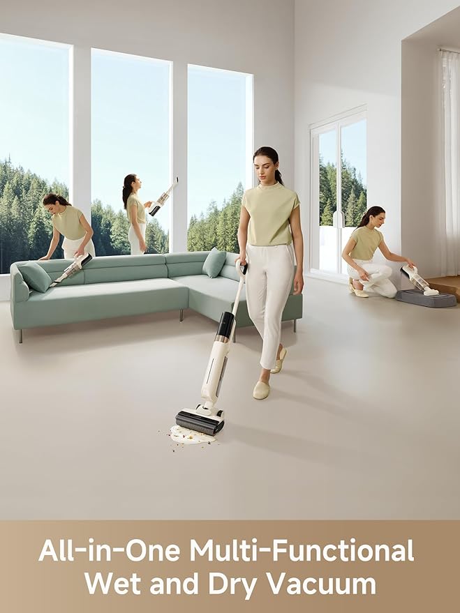 Mova K30 Mix Wet Dry Vacuum Cleaner, 4-in-1 Cordless Vacuum for Multi-Surface, 180° Lie-Flat Reach, 30Min 140°F Hot Air Drying, 0in Dual Edge, Powerful 18000Pa Suction Floor Cleaner for Pet Hair