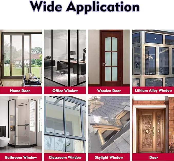 Silicone Seal Weather Stripping Tape 16.5 Feet Strip Bottom Draft Insulation Stopper Tape Weatherproof Soundproof for Door or Window Bathroom Shower Glass Gaps(45mm*5m)