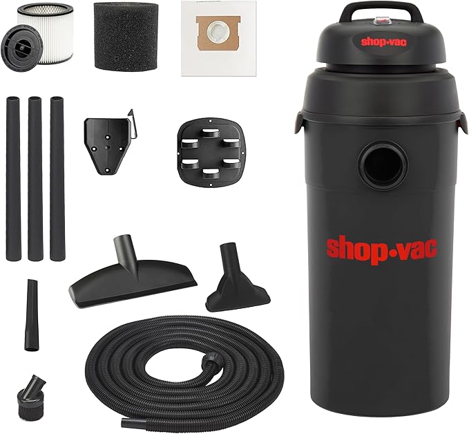 Shop-Vac 9522205 5 Gallon 5.5 Peak HP Hangup Wet/Dry Vacuum, 1.25 Inch Diameter x 18 Foot Hose, 6 Foot Cord, Wall Mount Included, Ideal for Garage, Workshop & Home