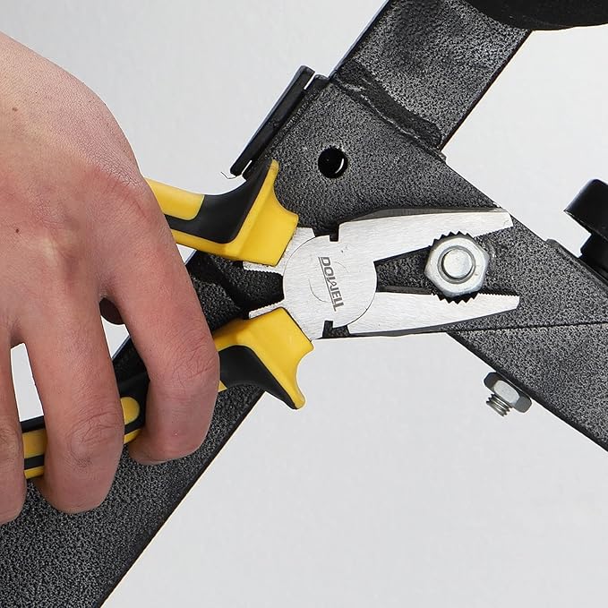 DOWELL Lineman's Pliers Combination Pliers with Cutter 6 Inch Heavy Duty Nickel Chromium Steel Construction And Professional Handle