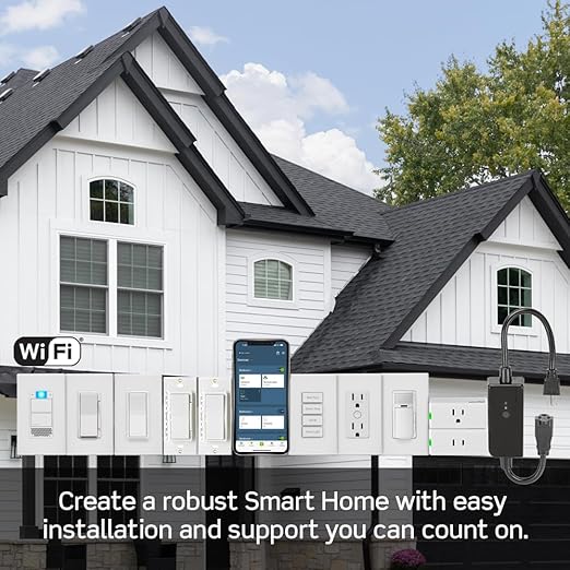 Leviton Decora Smart Switch, Wi-Fi 2nd Gen, Neutral Wire Required, Works with Matter, My Leviton, Alexa, Google Assistant, Apple Home/Siri & Wired or Wire-Free 3-Way, D215S-1RW, White