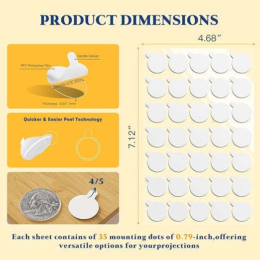 Double Sided Adhesive Dots– 280pcs Easy to Peel Sticky Dot,Clear Removable Mounting Putty Removable for Crafts, Posters, Balloons, and DIY Projects