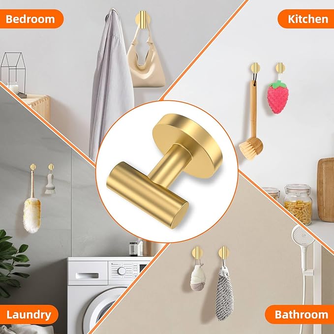10-Piece Gold Bathroom Hardware Accessories Set-Brushed Gold Towel Bar Set,SUS304 Stainless Steel Towel Rack Set for Bathroom-Wall Mounted,23.6-Inch Towel Holder Set