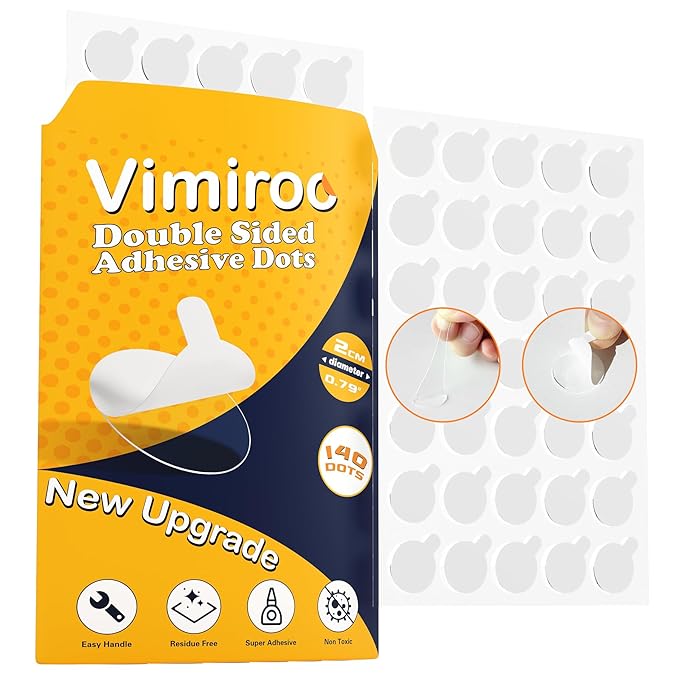 Sticky Dot Double Sided – 140pcs Easy to Peel Sticky Adhesive Dots,Clear Removable Glue Poster Dots Double Sided for Crafts, Posters, Balloons, and DIY Projects