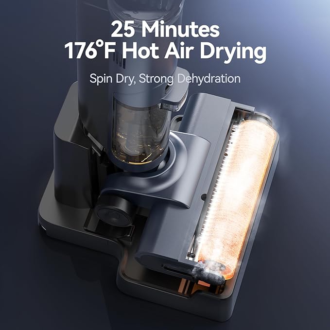 JONR ED12 PRO Wet Dry Vacuum Cleaner,Vacuum Mop All in One, Three Sided Cleaning,Hot Water Self-Cleaning,Hot Air Drying,Tangle-Free,Smart Hard Floor Cleaner Machine with Powerful Suction