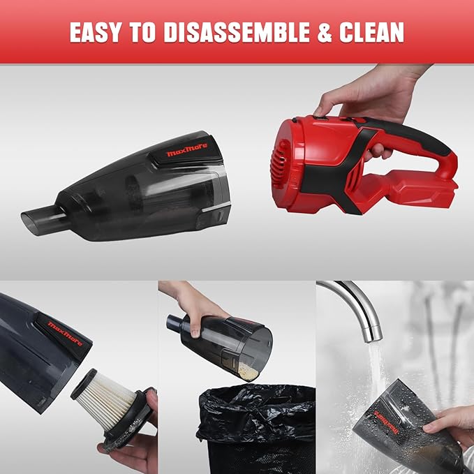 MaxMore 120W Cordless Handheld Vacuum Cleaner Compatible with Milwaukee 18V Battery (Tool Only) Portable Stick Vacuum for Home Hard Floor Carpet Car Pet Hair Cleaning