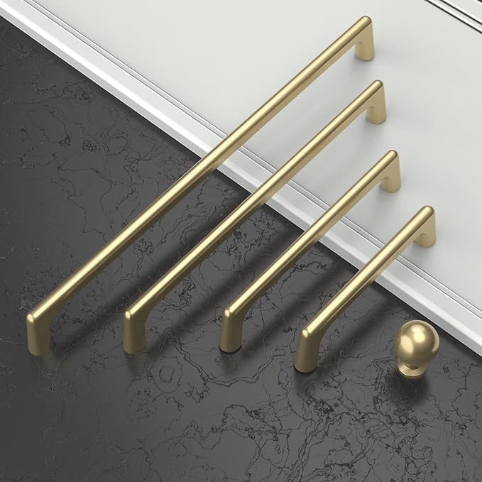 10 Pack Brushed Gold Cabinet Pulls 8.8 Inch Kitchen Cabinet Handles Cabinet Hardware Kitchen Handles for Cabinets Cupboard Handles Gold Dresser Pulls Drawer Handle