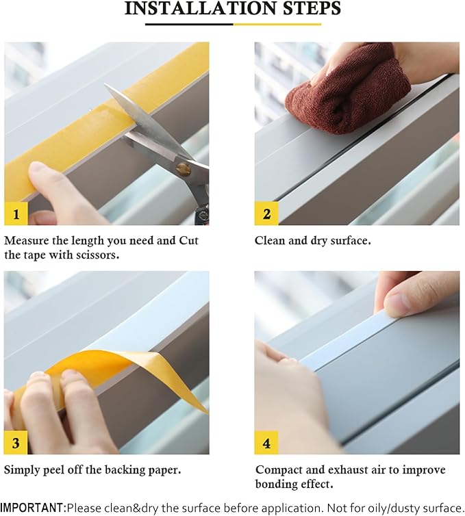 16Feet Weather Stripping Seal (1/2 Inch X 1/4 Inch) for Door Window, High Density Foam Tape, Soundproofing, Insulation Strip, Door Sealers for Door Frame- White