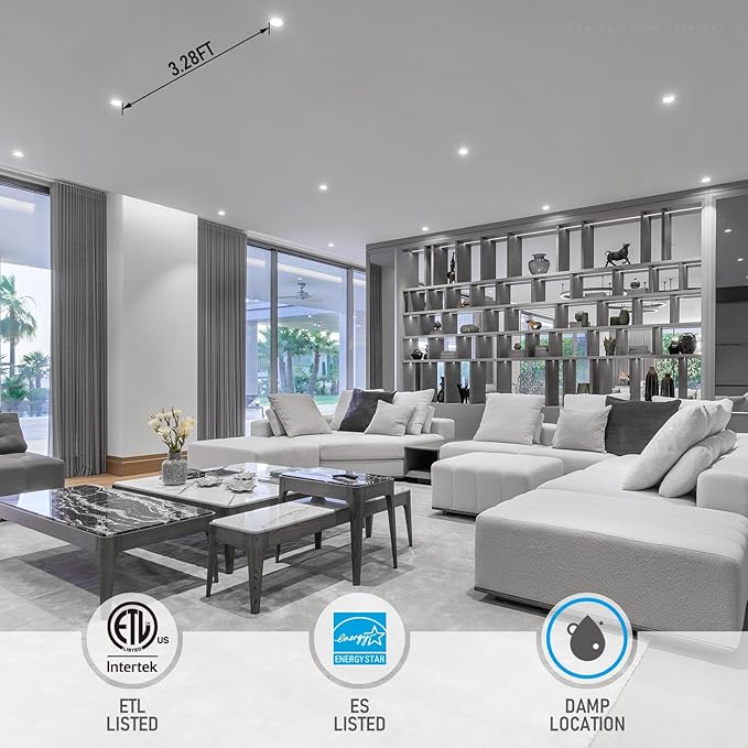 TORCHSTAR 4 Inch Slim Recessed Lighting with Junction Box, Dimmable 10W Ultra-Thin Recessed Light, 5000K Daylight, 700LM Basic Series LED Downlight, ETL & Energy Star, Pack of 6